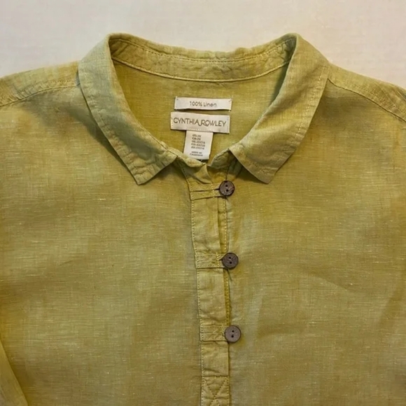 Cynthia Rowley Yellow Linen Tunic Top Women’s Size 1X - Picture 3 of 3